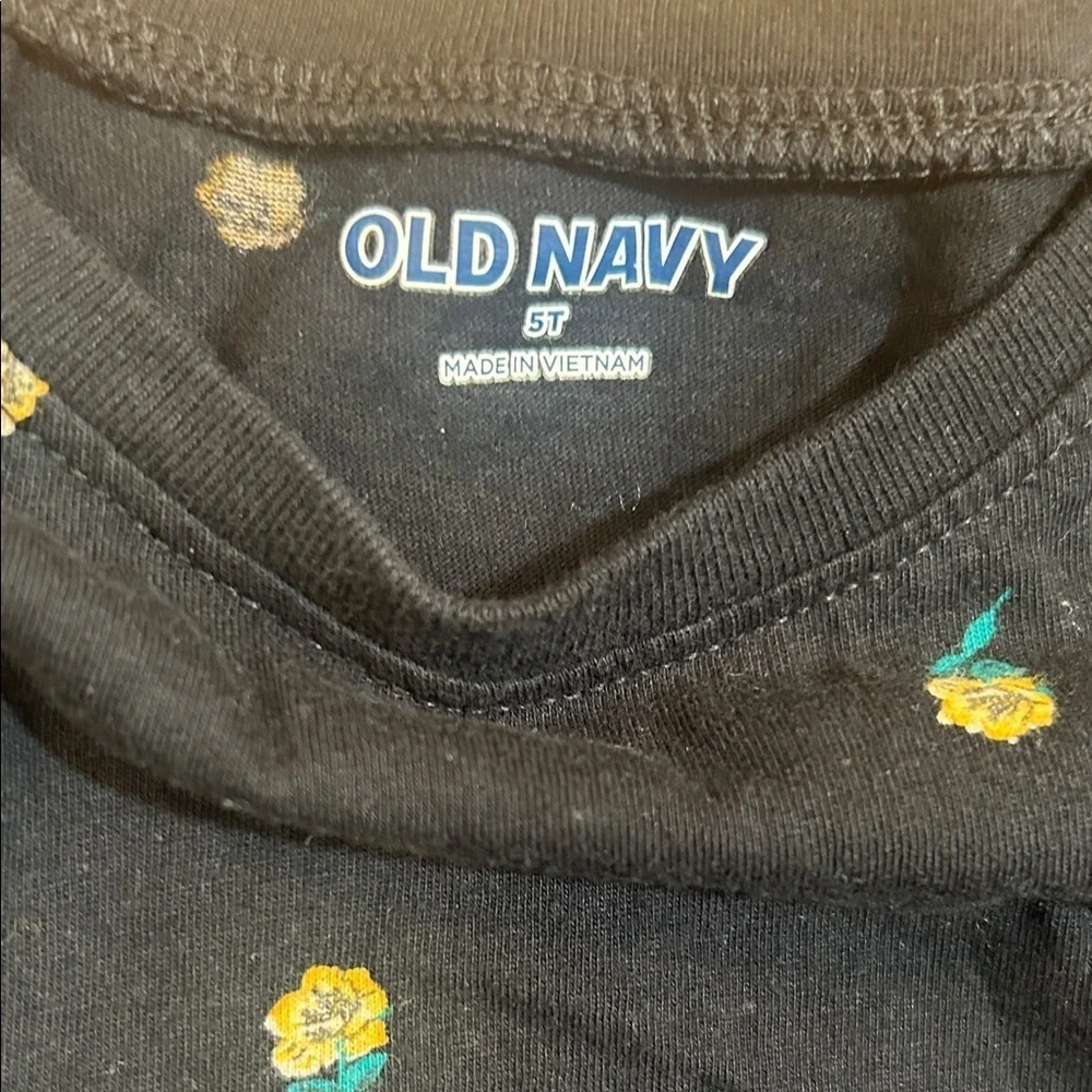 Old Navy Black Dress with Yellow Floral Pattern